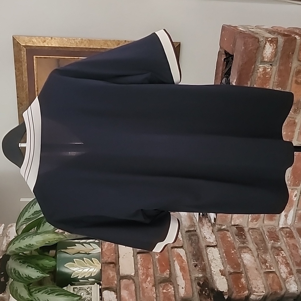 Valentino Rudy Navy Polo Shirt | Vintage Retro Collar | Men’s - Picture 6 of 11